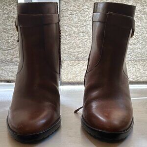 Ralph Lauren Chestnut Leather Booties Size 7